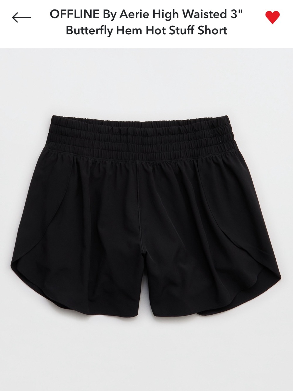 NWT Offline by Aerie High Waist 3” Butterfly Hem Hot Stuff Short Large Black